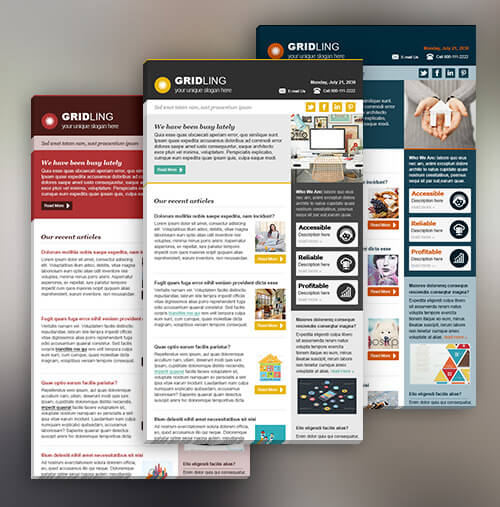 Grid Style Email Example GridLing - Verbose HTML email from Mail Templates